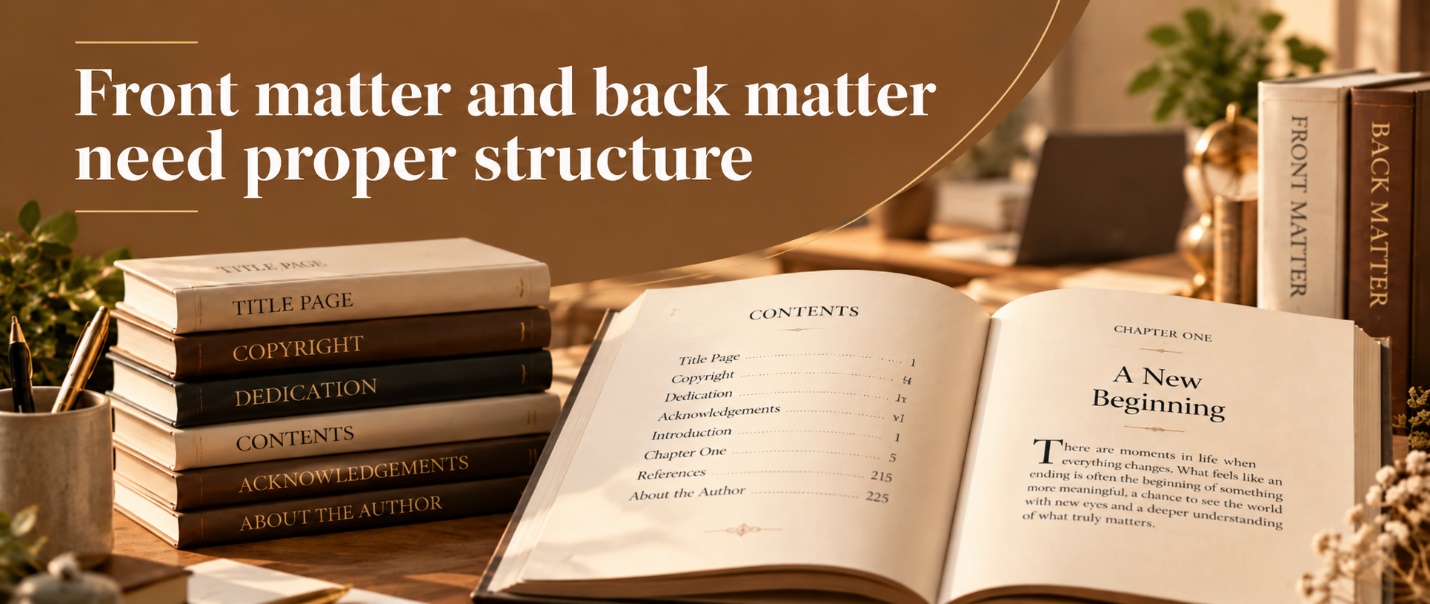 Front matter and back matter need proper structure