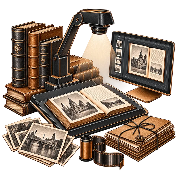 Illustration representing black and white image scanning