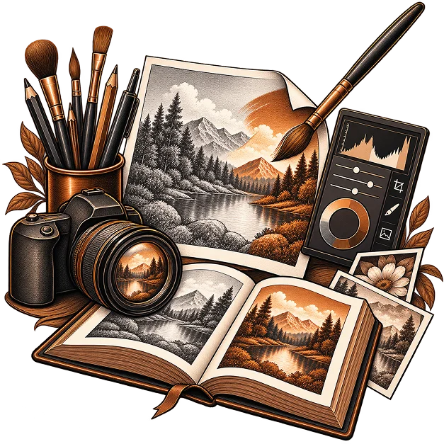 Illustration representing image manipulation