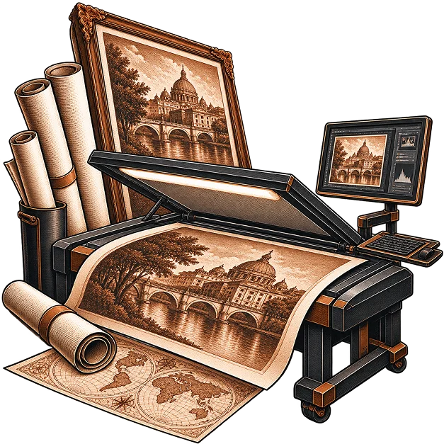 Illustration representing large image scanning