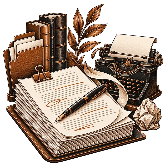 Illustration representing manuscript preparation