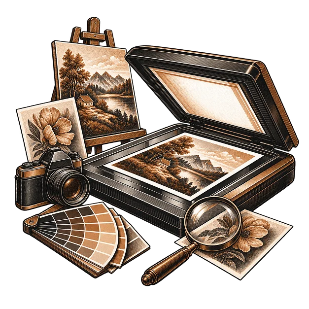Illustration representing colour image scanning