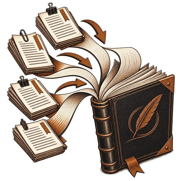Illustration representing file merging