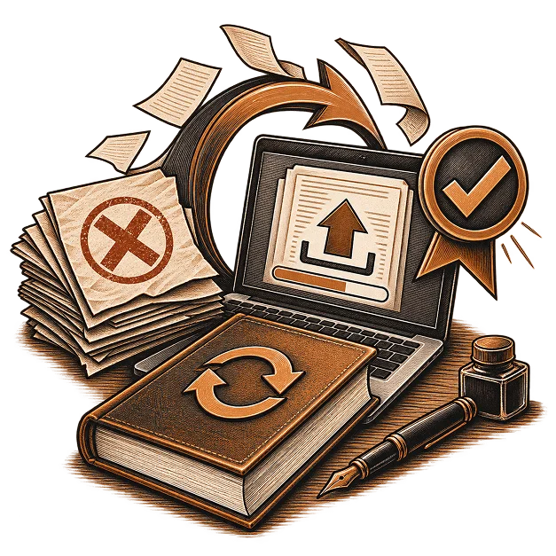 Illustration representing resubmission