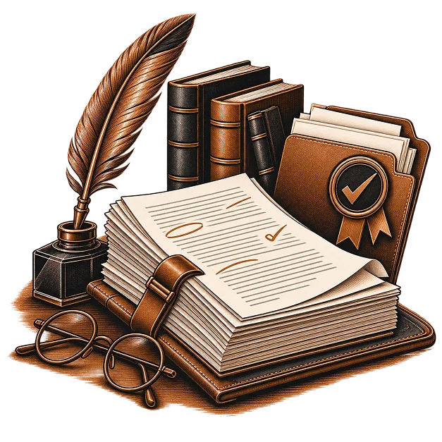 Illustration representing manuscript preparation